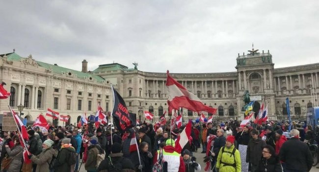 Жители Вены вышли на митинг против поставок оружия Украине